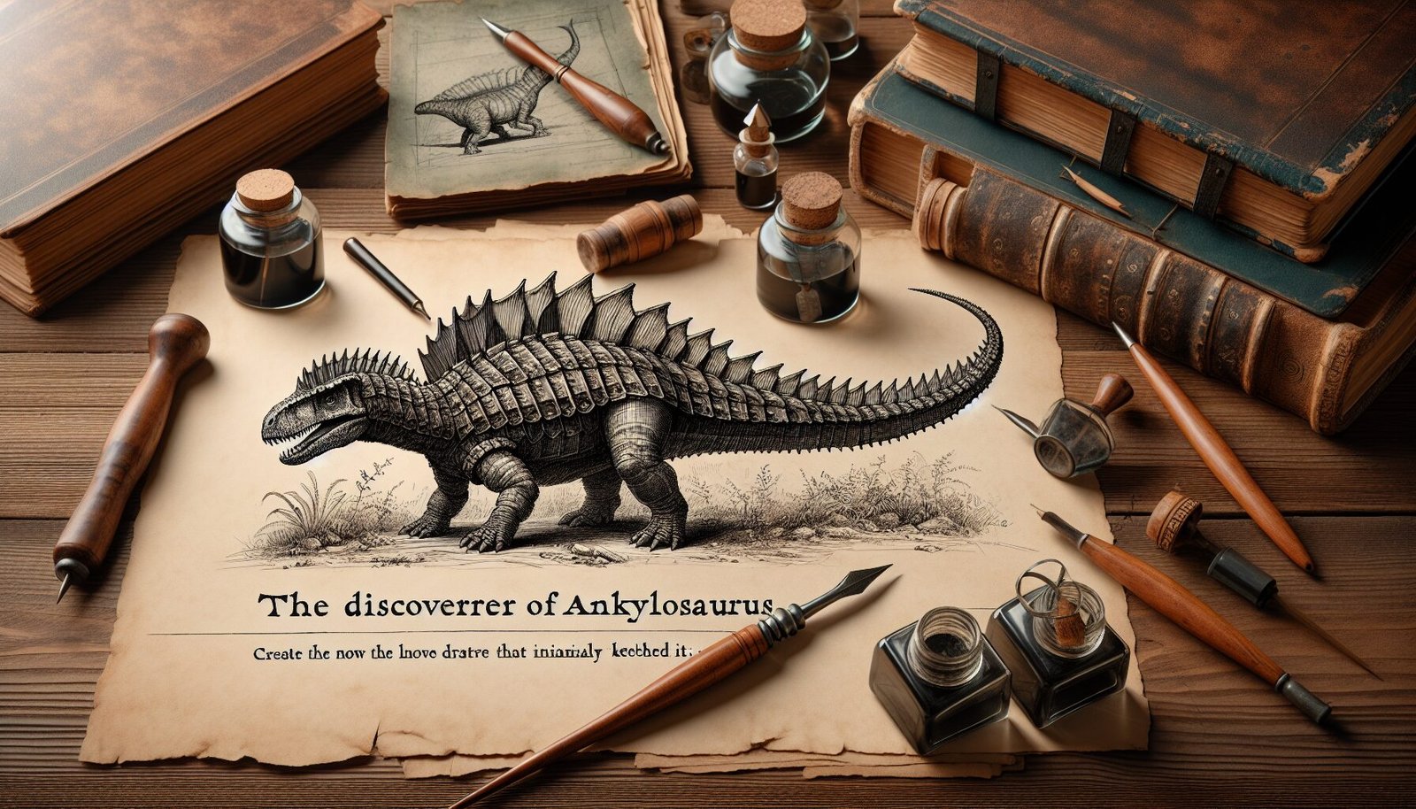 Un boceto de como creía que era el Ankylosaurus según su descubridor