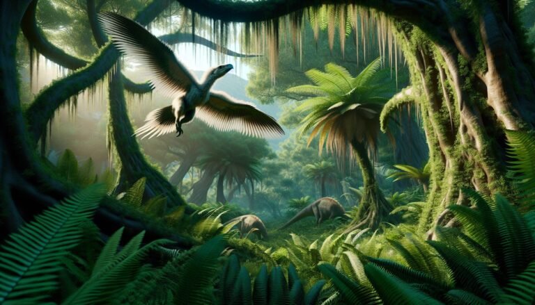 Archaeopteryx buscando a su presa